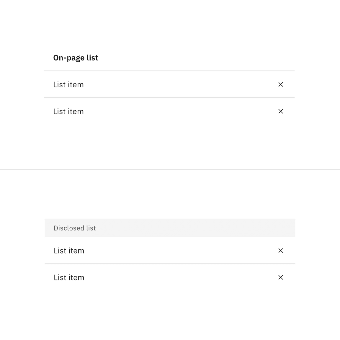 Enabled states for contained list variants